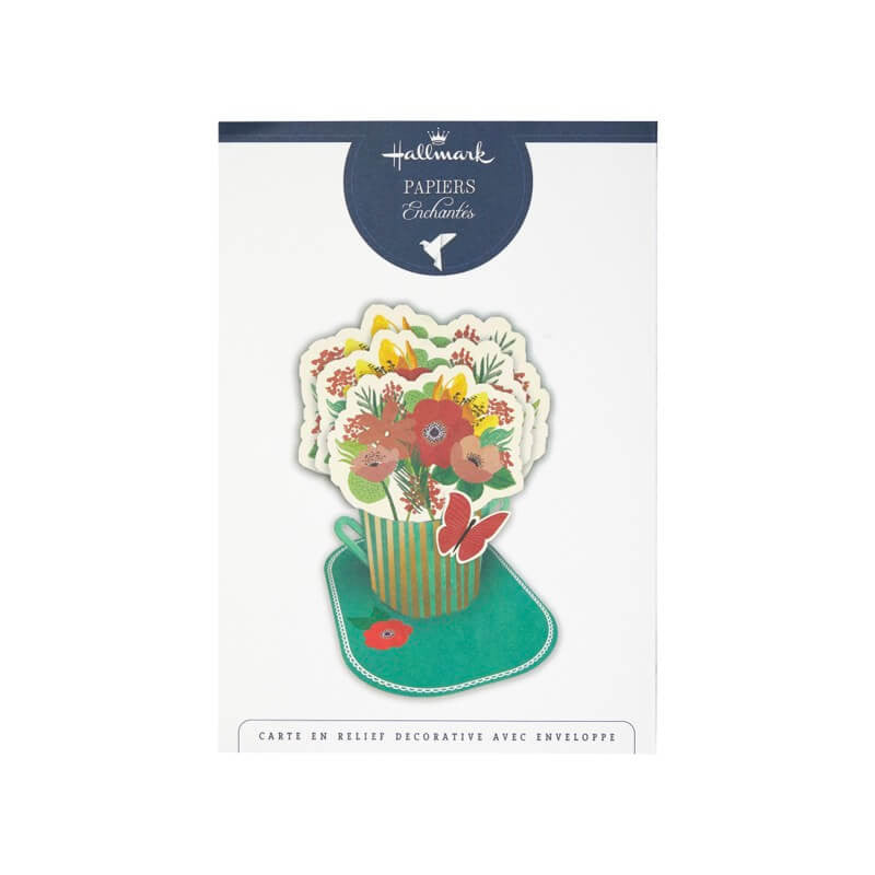 Tarjeta desplegable 3D - Ramo de flores