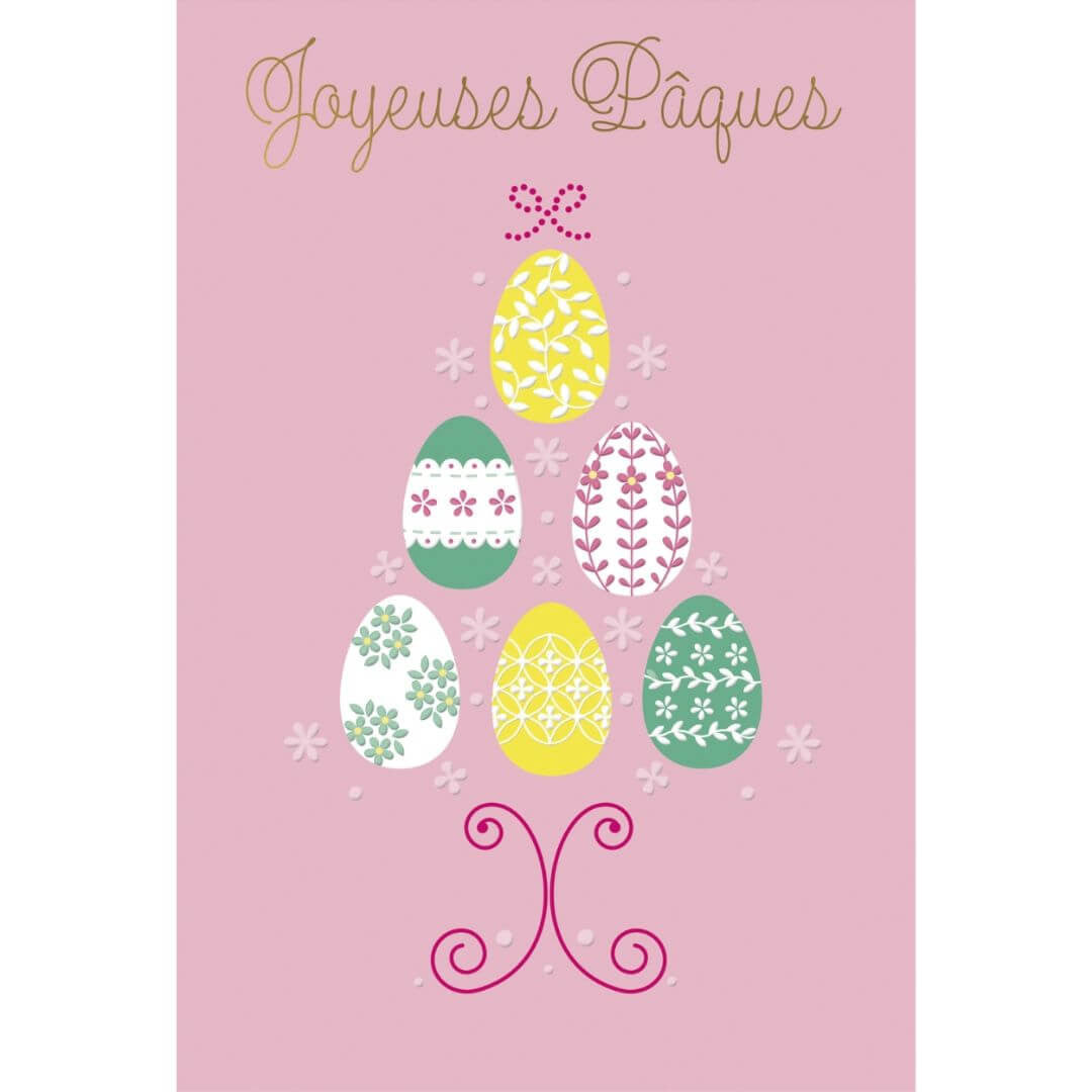 Easter card - multicolored eggs