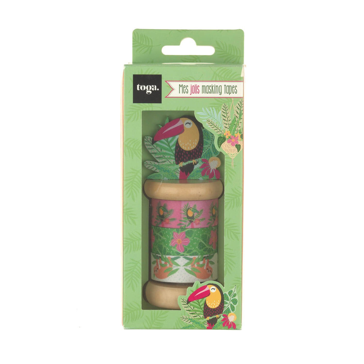 3 rubans mini-masking tapes Tropical Green