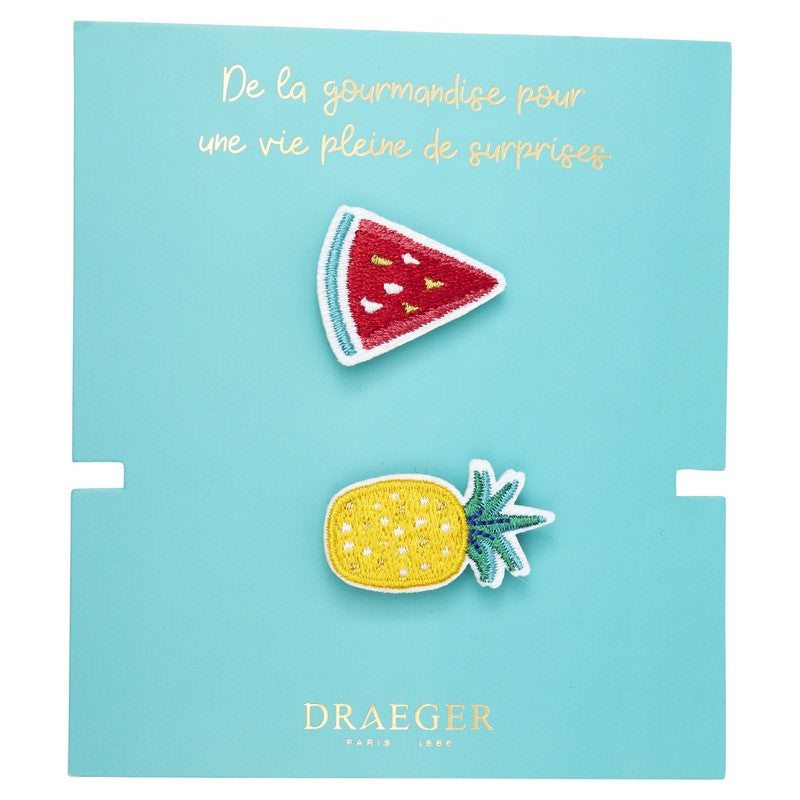 Broche brodée Ananas Pastèque