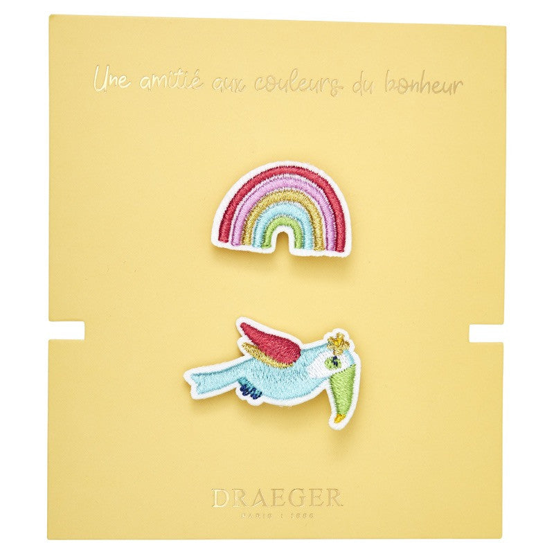 Broche brodée Toucan & Arc-en-ciel