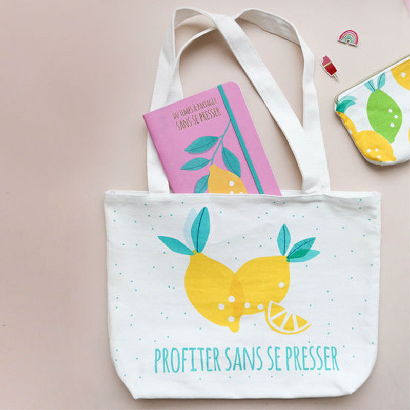 Tote bag coton Citrons