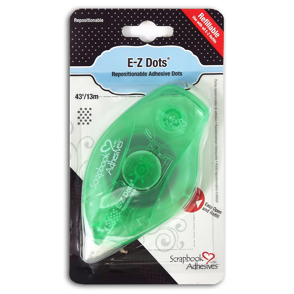 Dévidoir rechargeable EZ Dots transparent 13m