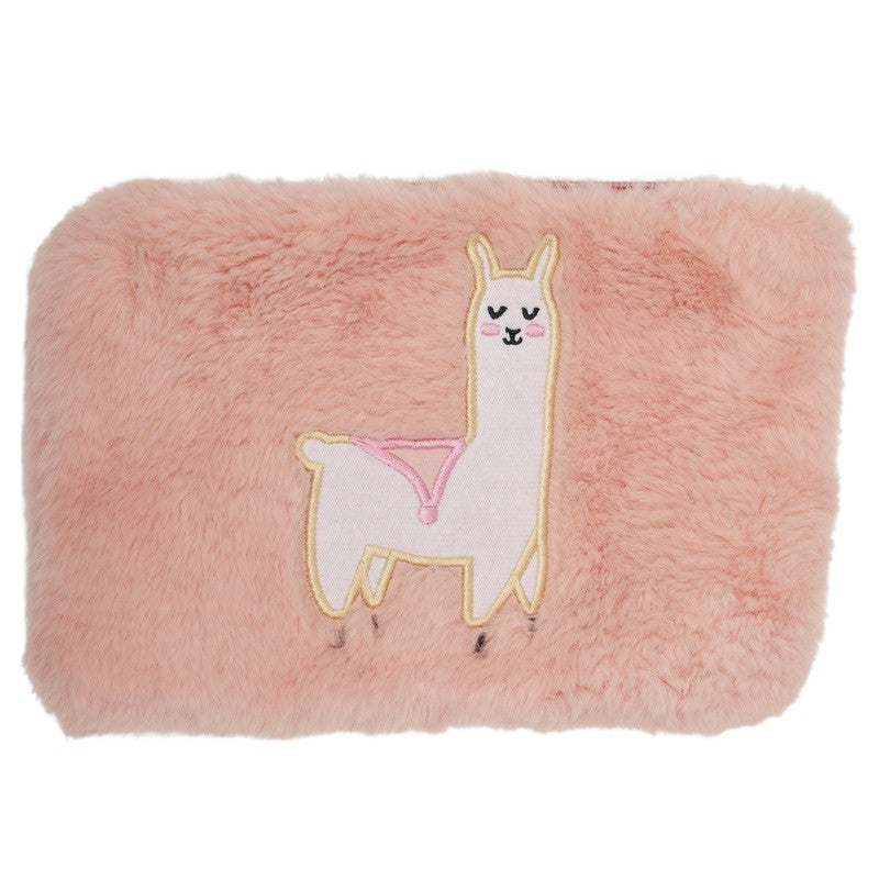 Pochette peluche Lama