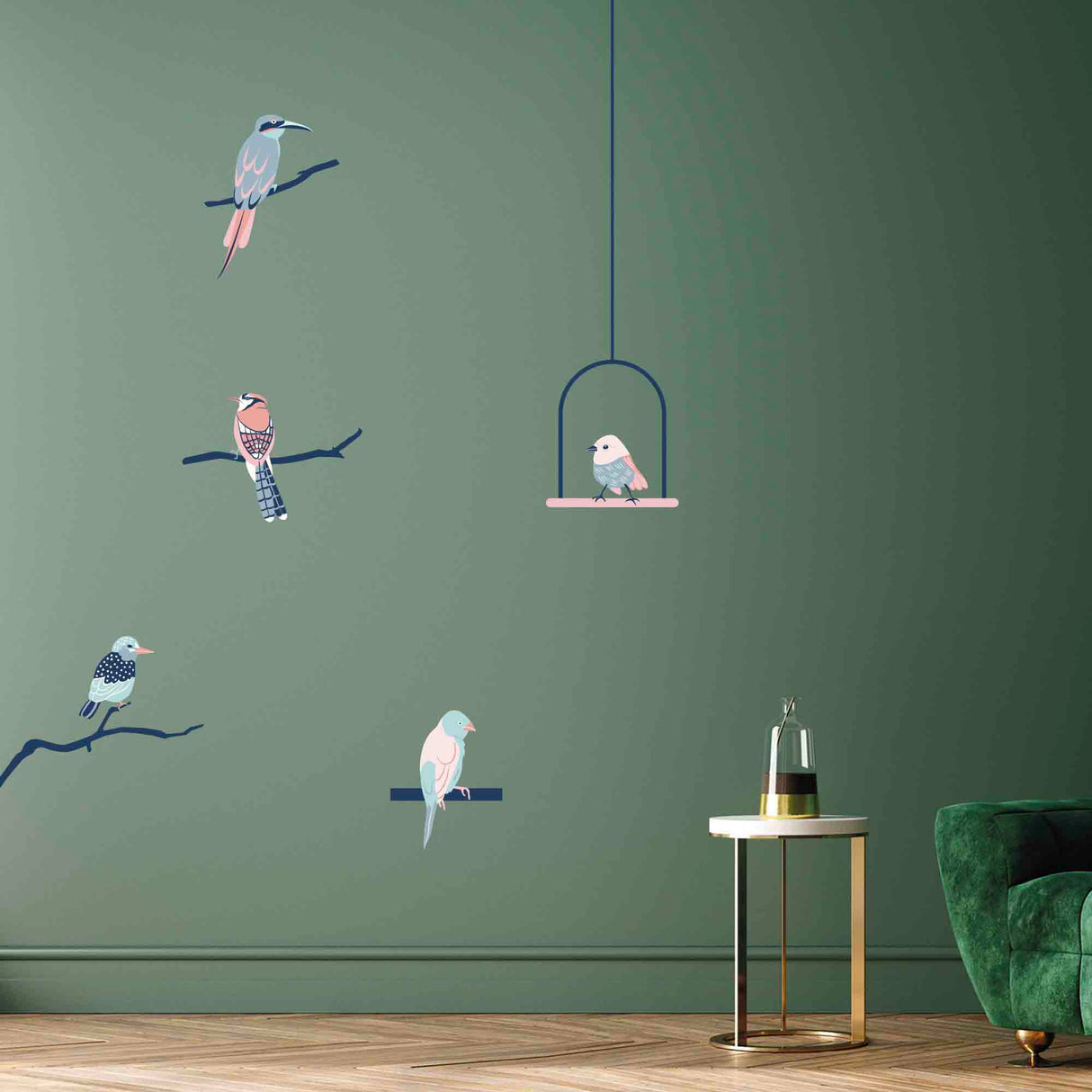 Sticker mural Oiseaux sur leur branche