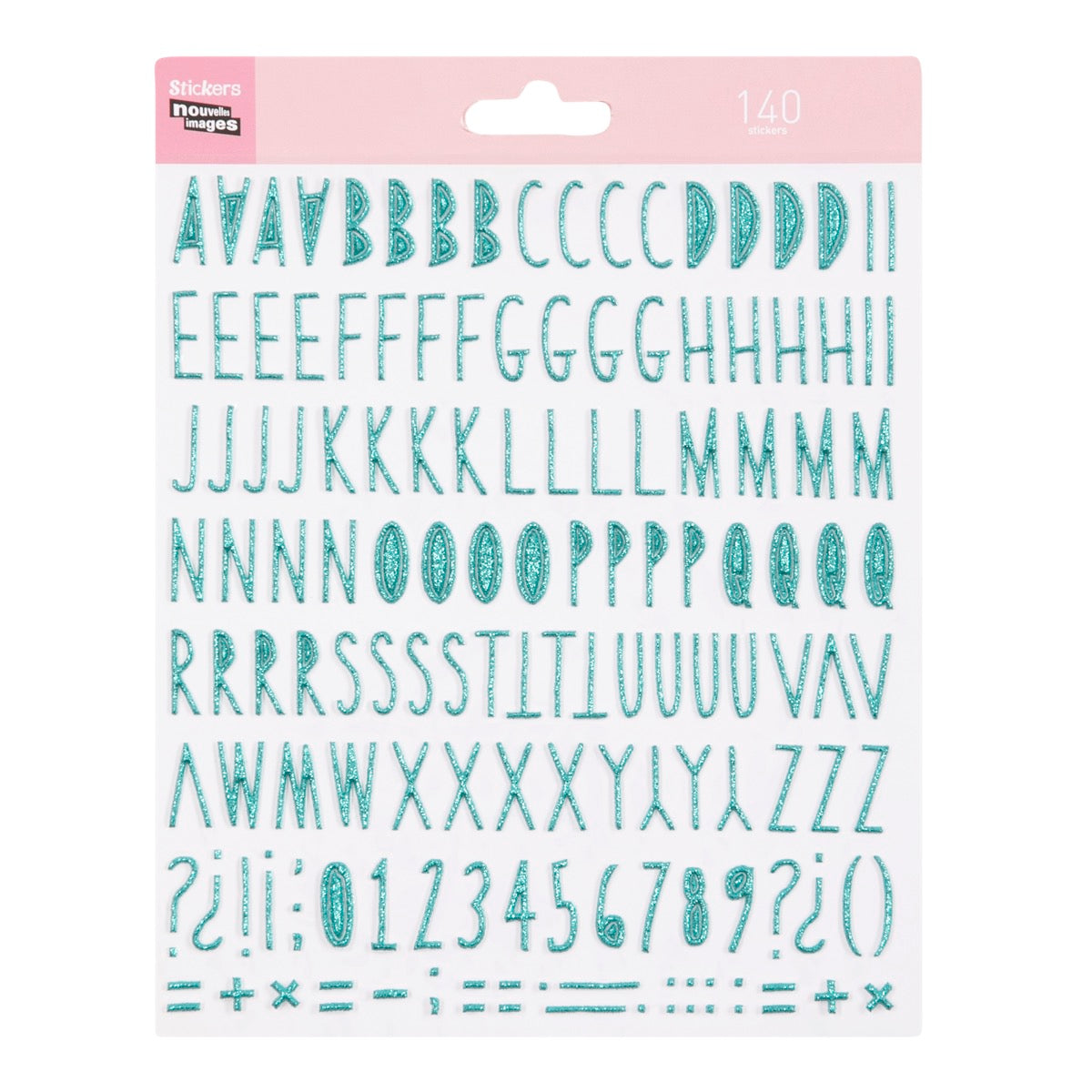 Stickers autocollants Alphabet bleu turquoise