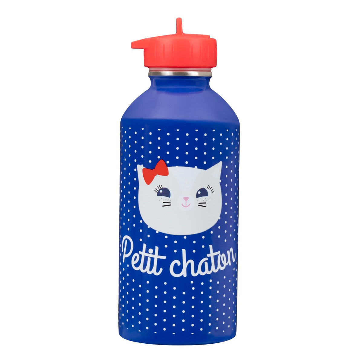 Gourde inox enfant - Petit chaton - bleu