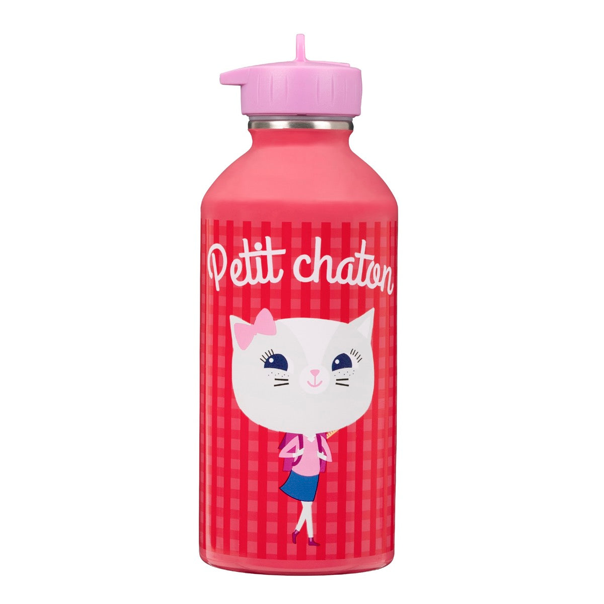 Gourde inox enfant - Petit chaton - rose