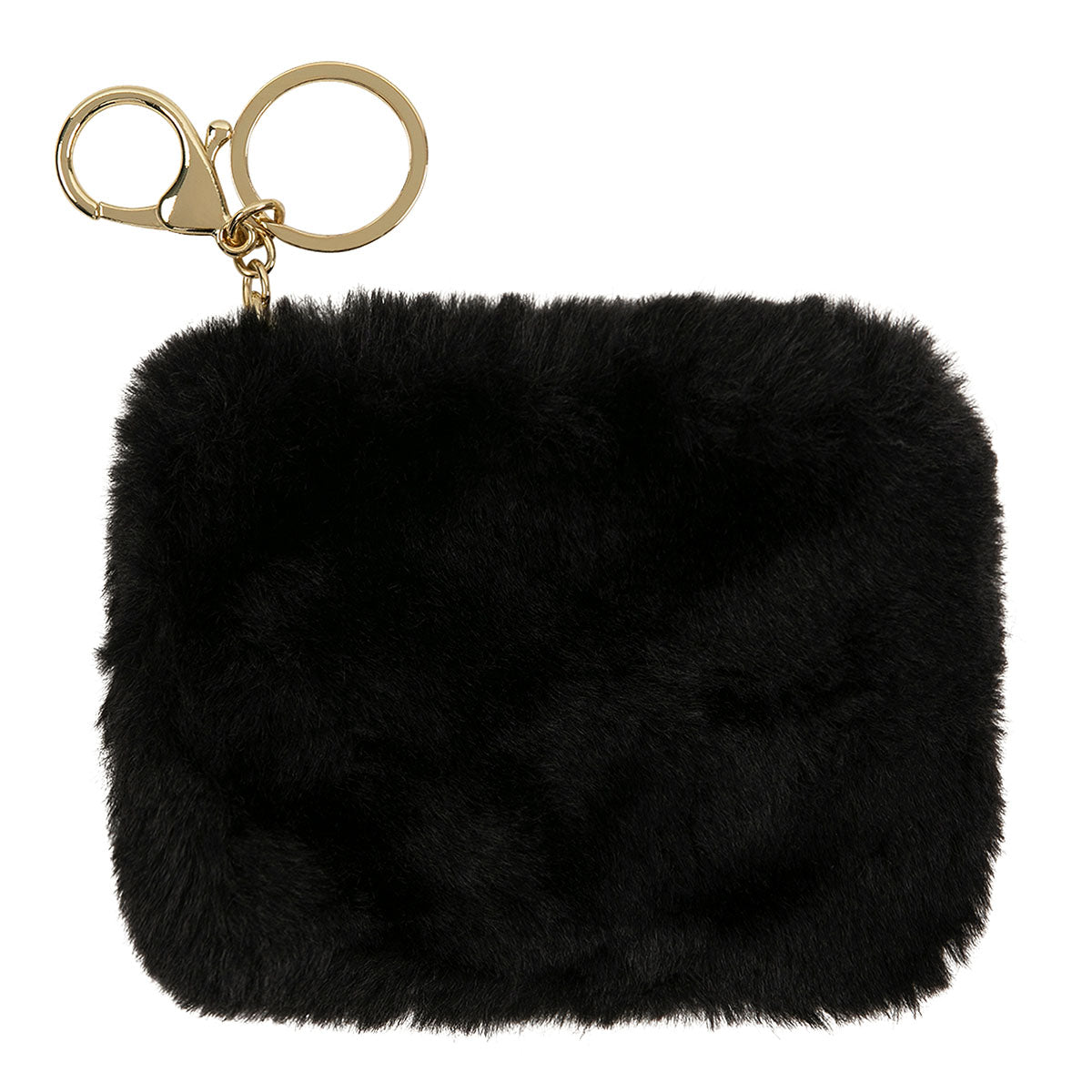 Porte-monnaie peluche noir