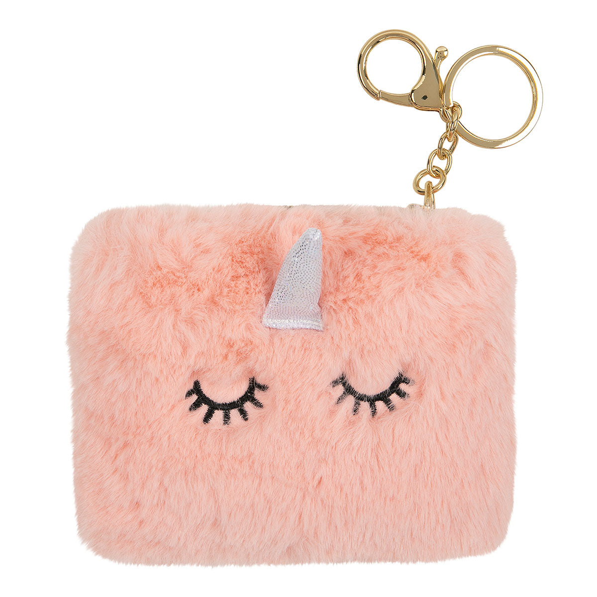 Porte-monnaie peluche Licorne rose