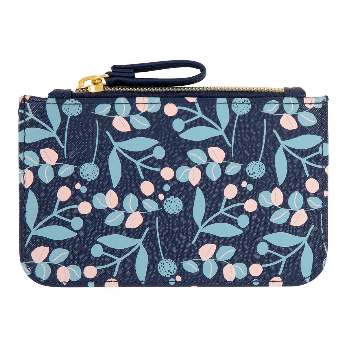 Petite pochette Feuilles bleues