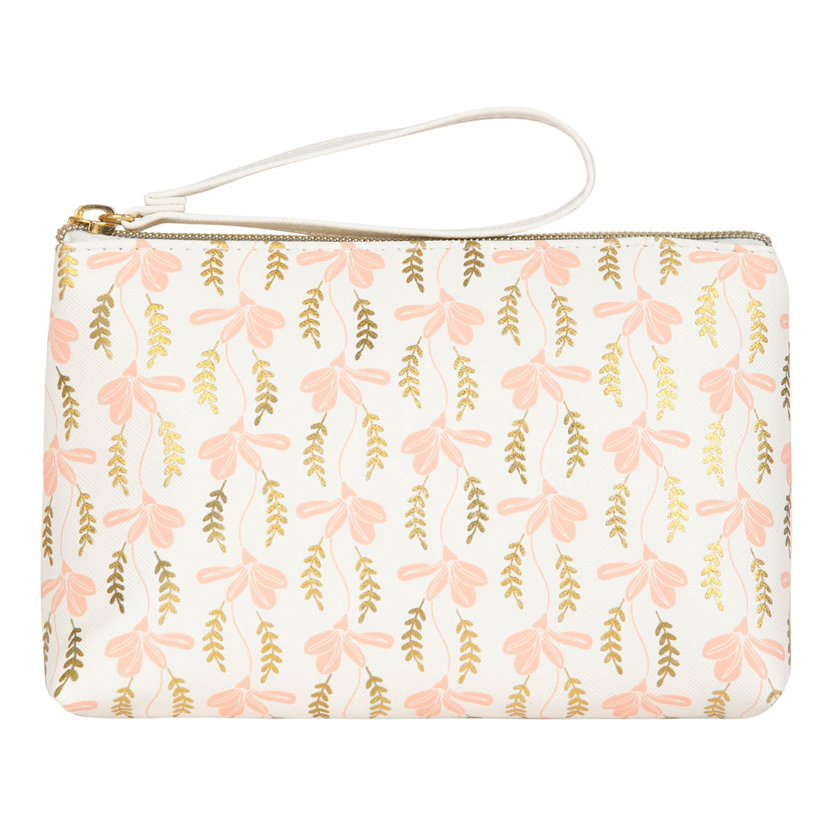 Grande pochette Feuilles roses