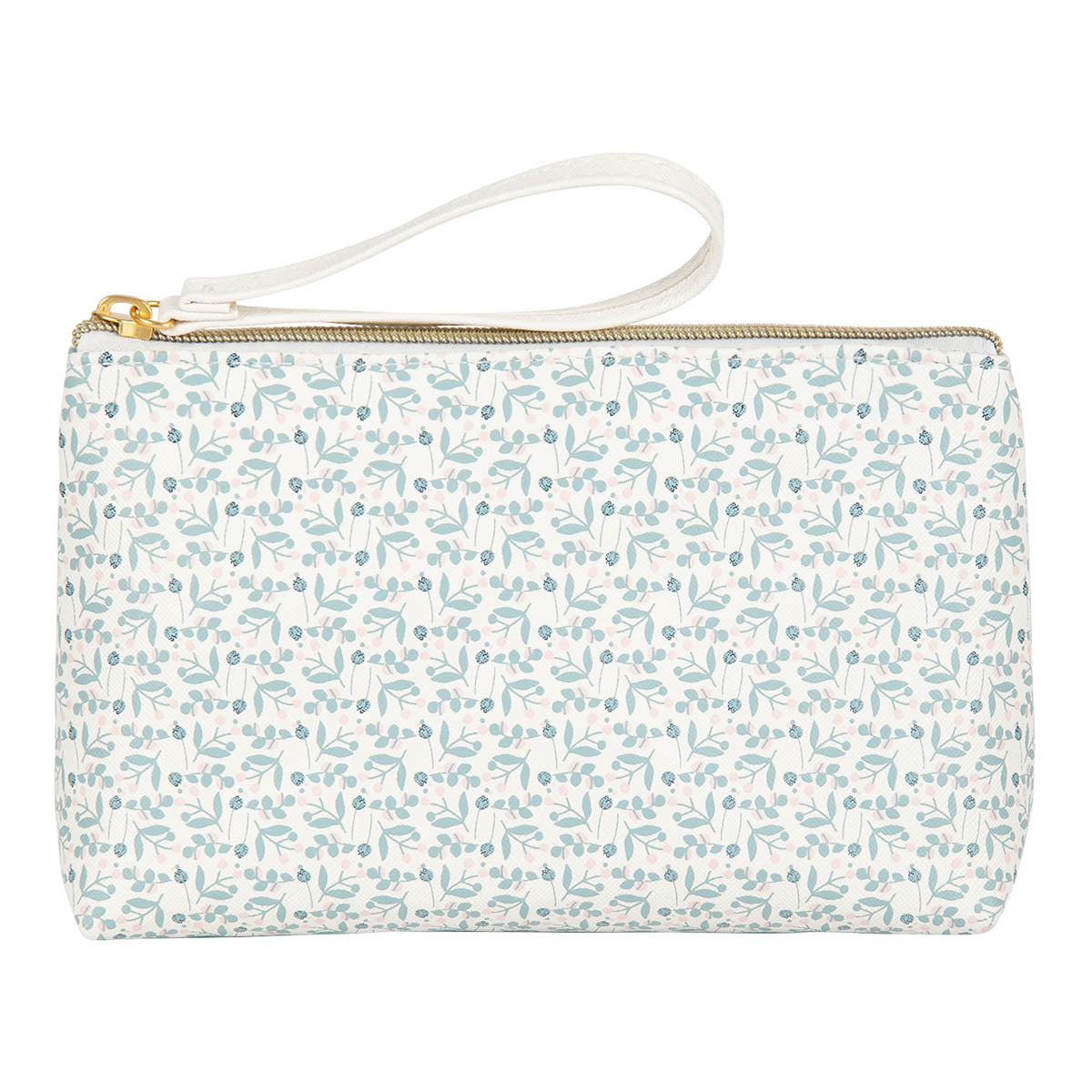 Grande pochette Feuilles bleues