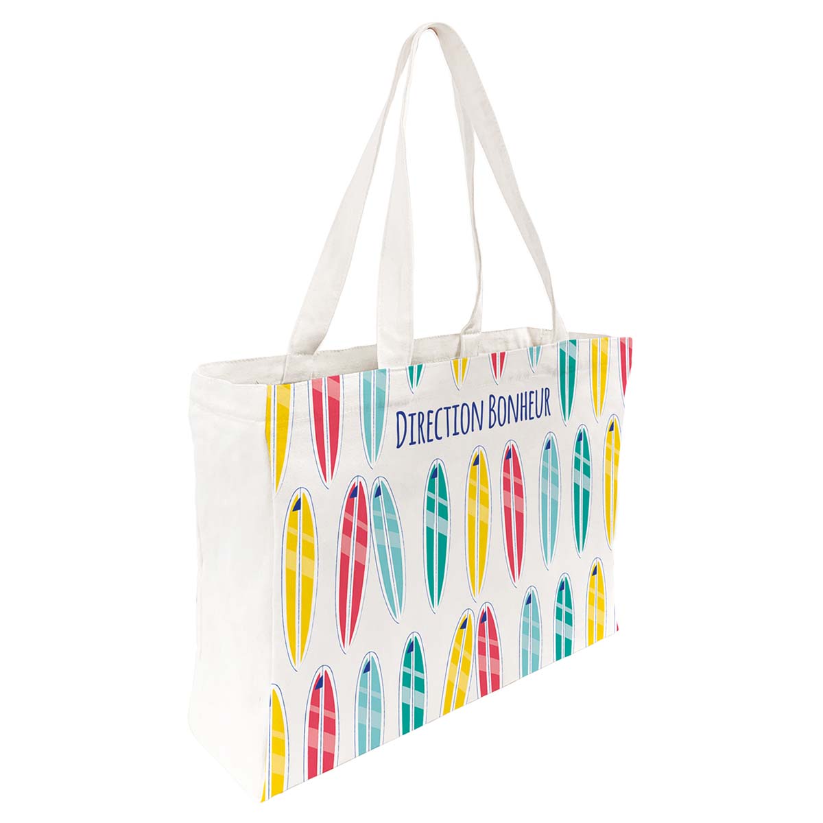 Tote bag coton imprimé planches de surf