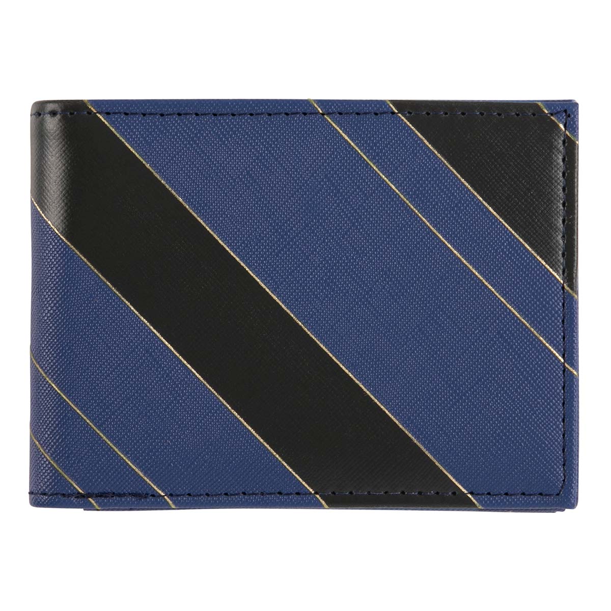 Portefeuille homme - bandes bleu marine et noires