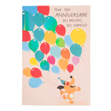 Carte musicale anniversaire Ballons colorés