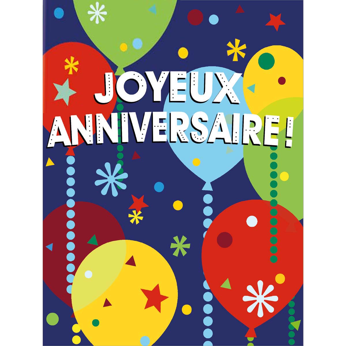 Grande carte anniversaire Ballons multicolores