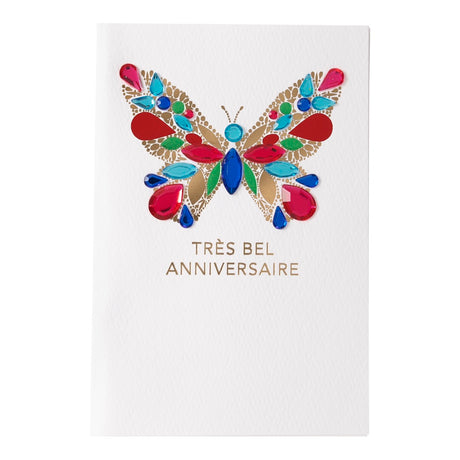 Carte anniversaire Papillon et strass