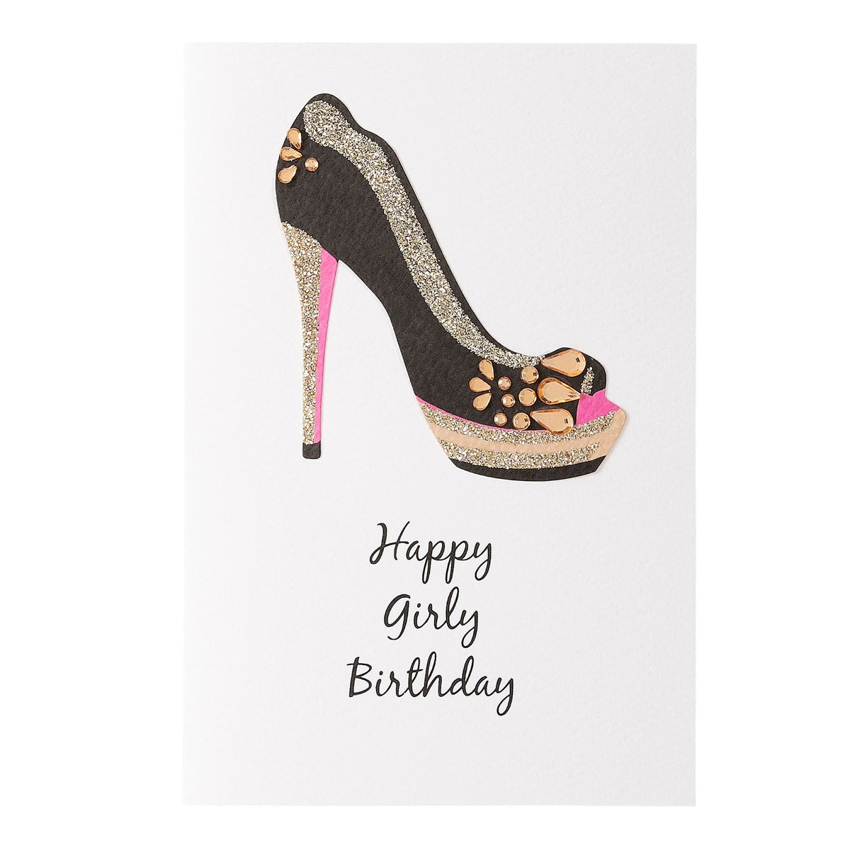 Carte anniversaire Femme Chaussure à strass