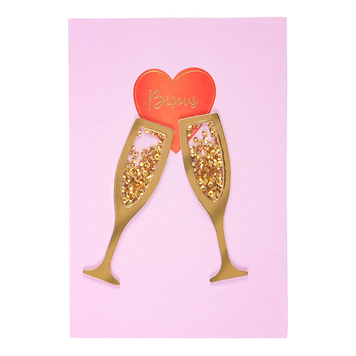 Carte Saint-Valentin - Coupes de champagne