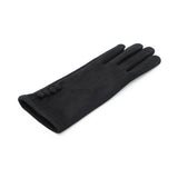 Women's suede touchscreen gloves 4 buttons - black - one size