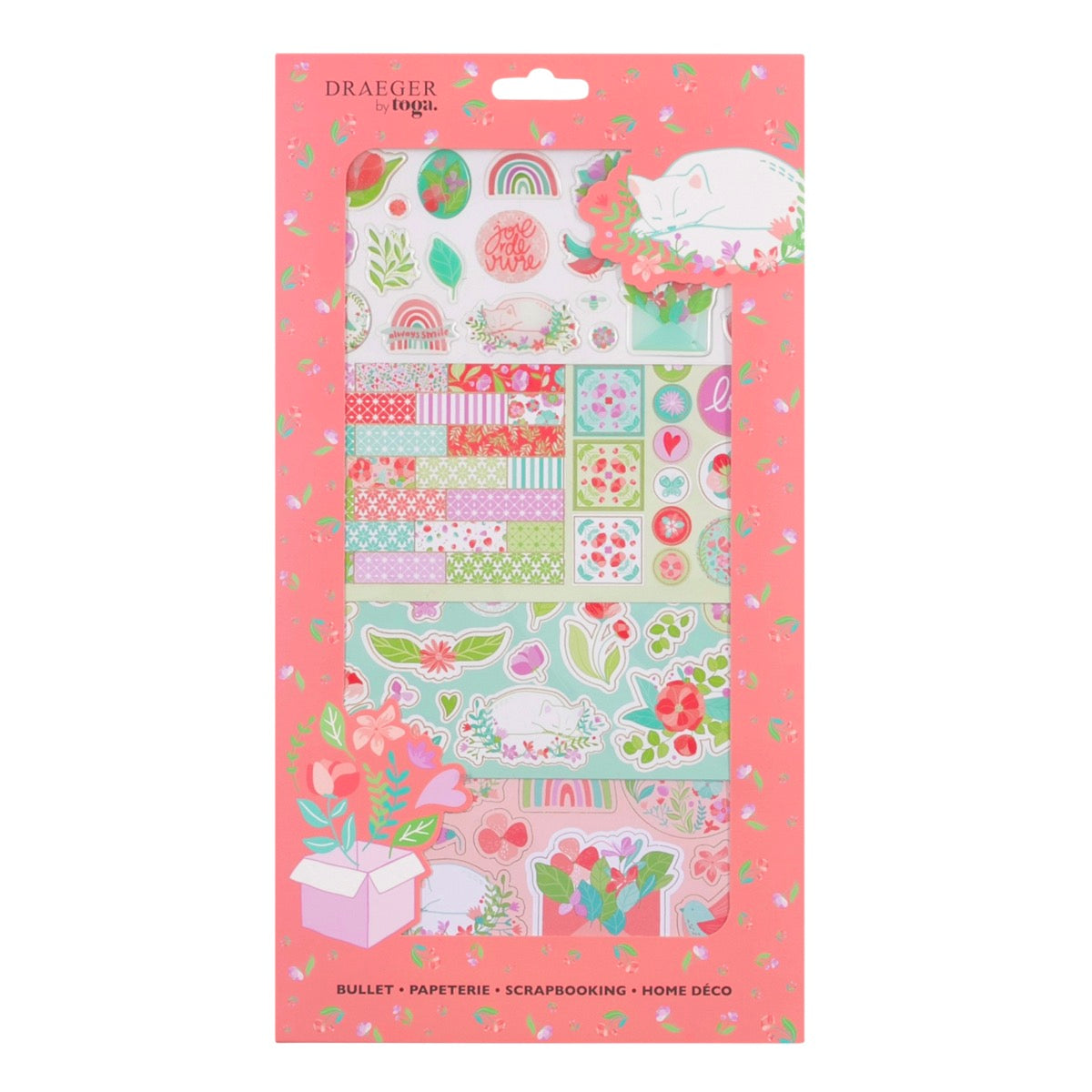 Kit stickers autocollants et die cuts Fleurs