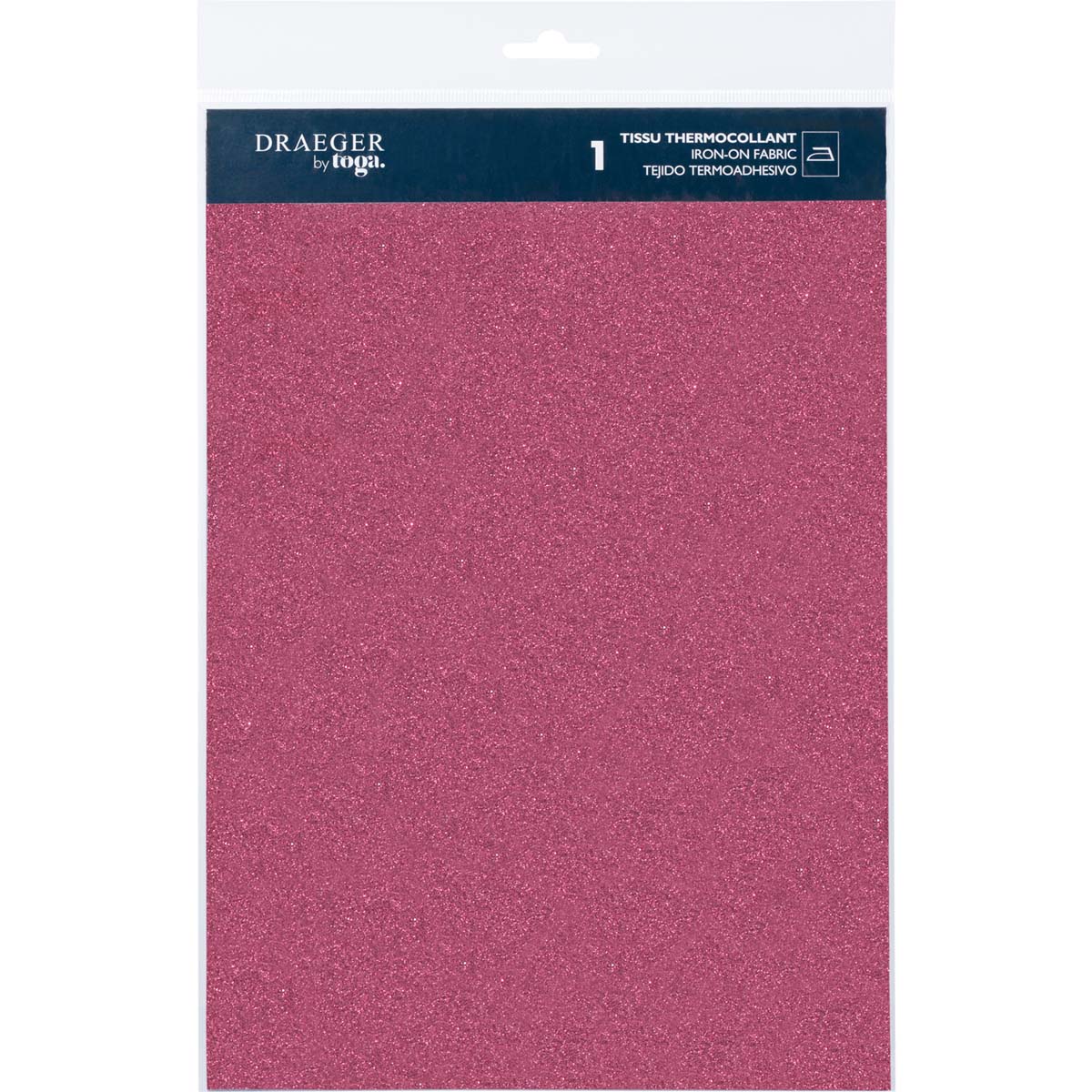 Tissu pailleté thermocollant - rose foncé