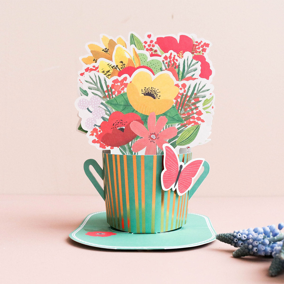 Tarjeta desplegable 3D - Ramo de flores